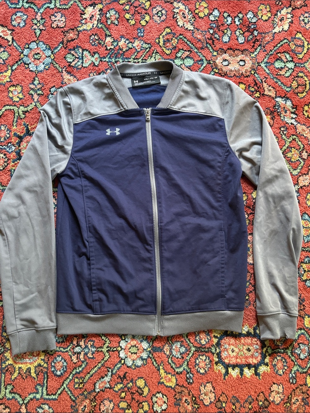 Under Armour Boys Navy and Gray Performance Track Jacket